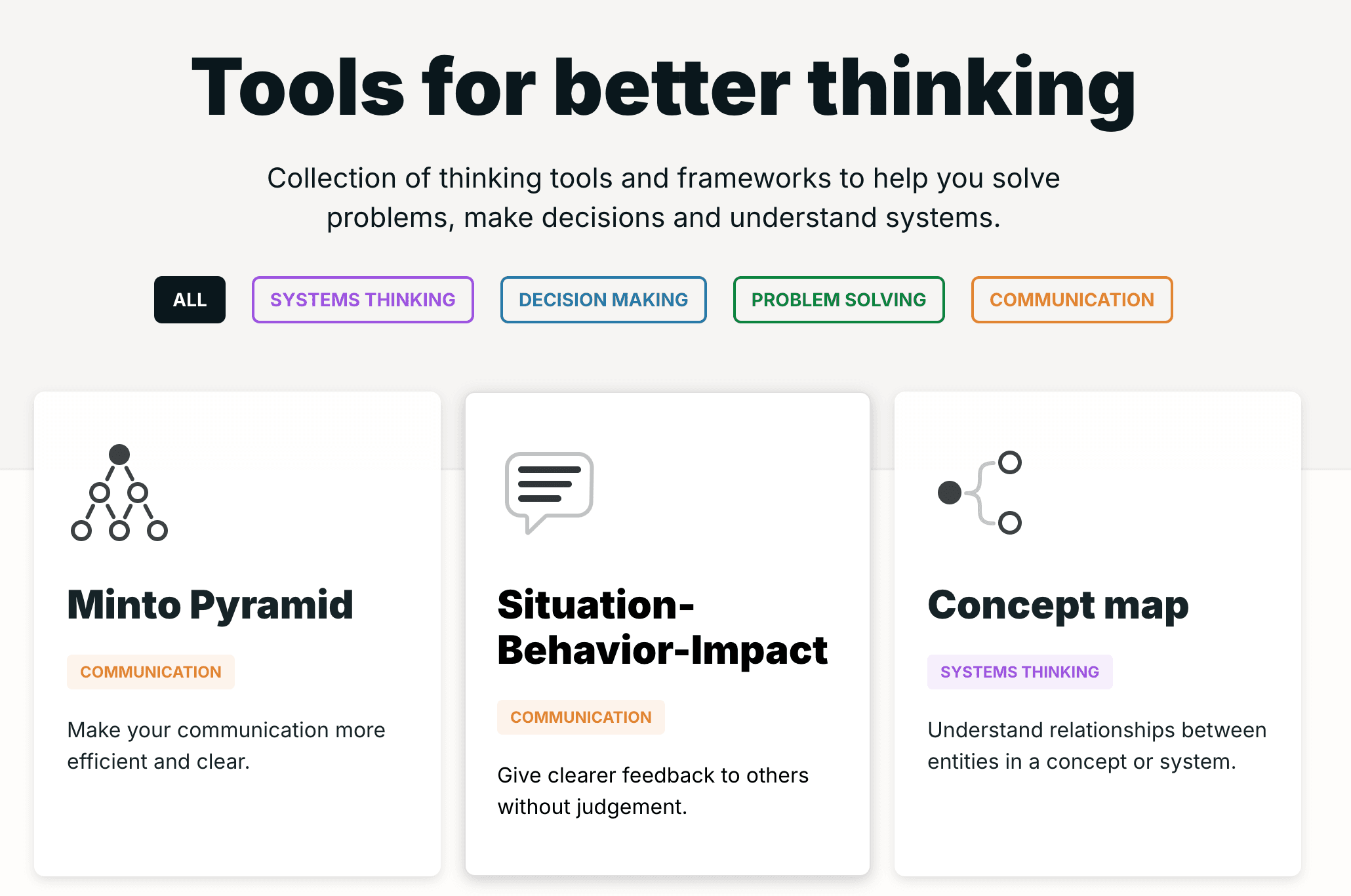 Tools for better thinking