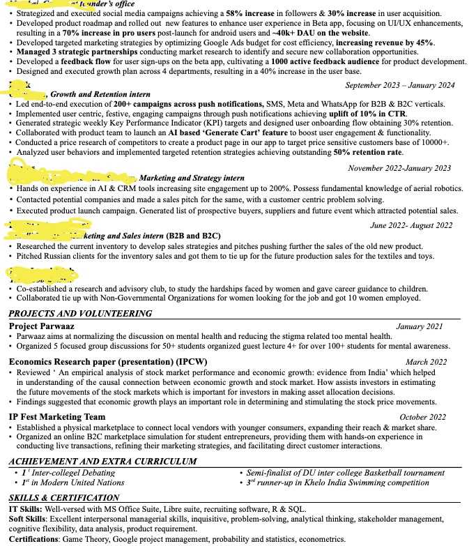 Is this CV enough to target the APM role? - Grapevine